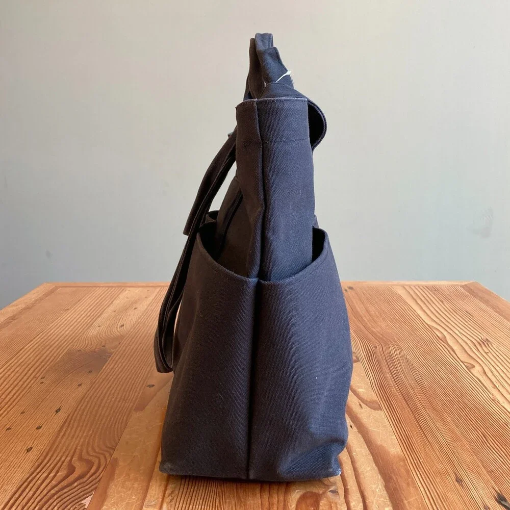 Dagne Dover Black Vida Large Organic Cotton Canvas Tote Bag - 0428LR